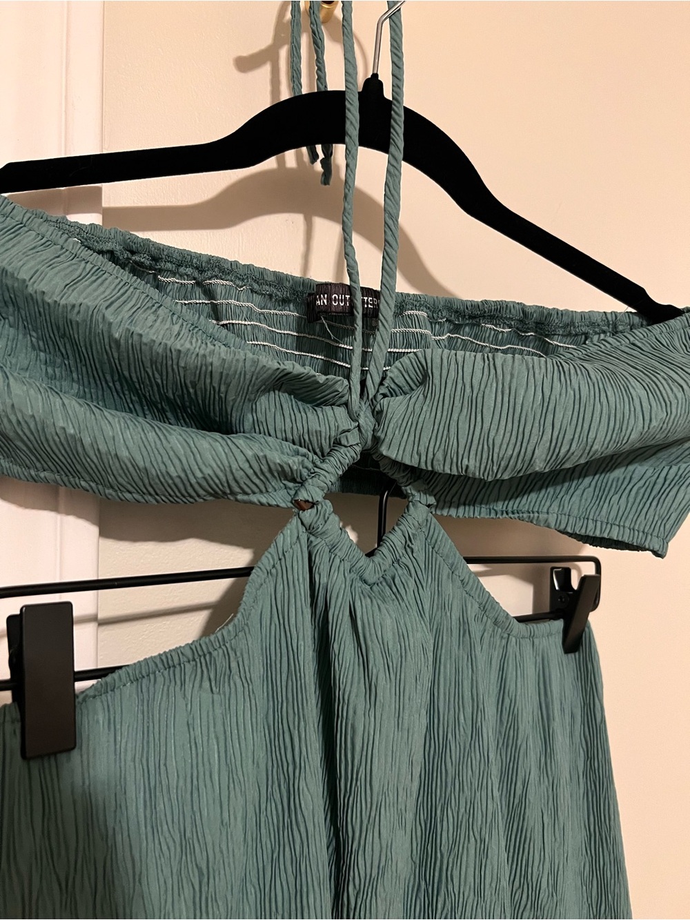 NWOT Urban Outfitters Esmee Teal Halter Cutout Midi Dress - Size Large - Picture 7 of 11